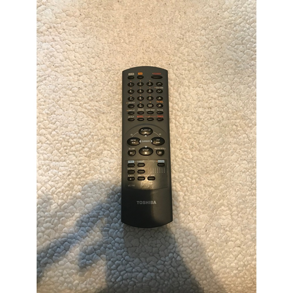 Toshiba VC-745 VCR TV Remote Control Black OEM Replacement
